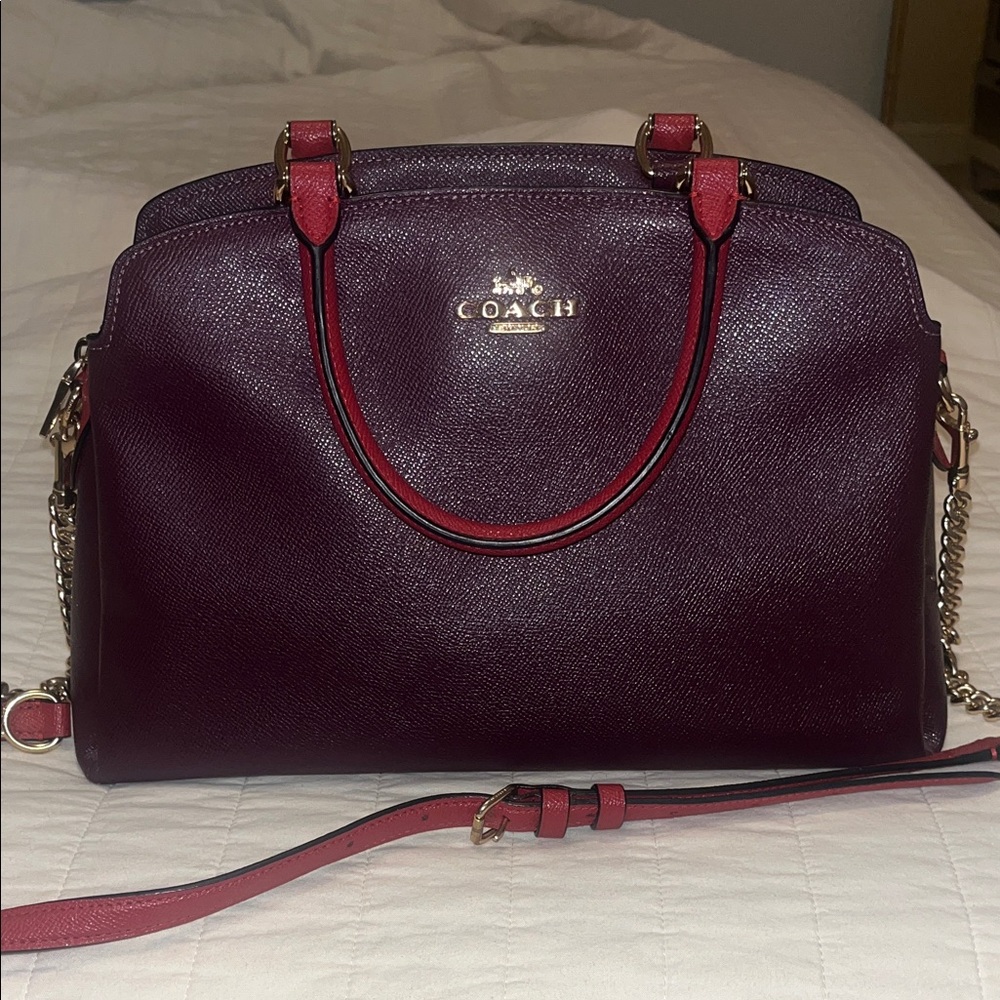 Coach Deep Purple Leather Satchel - Picture 3 of 3